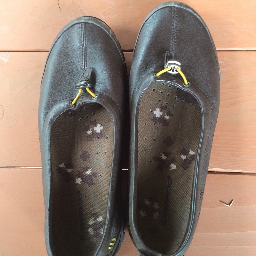 Exofficio flat loafers, brown soft leather Sz 8.5